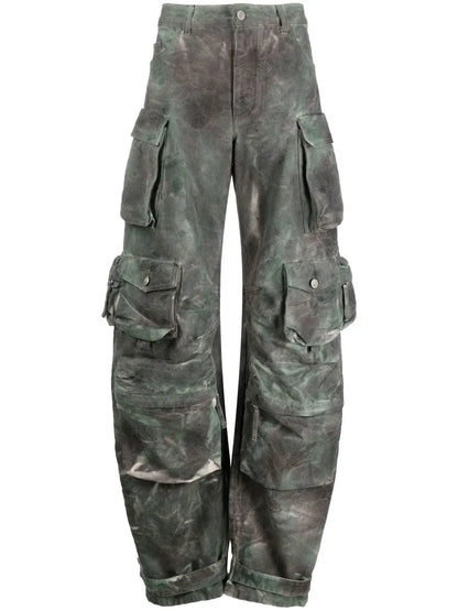 High-Waisted Palazzo Cargo Trousers
