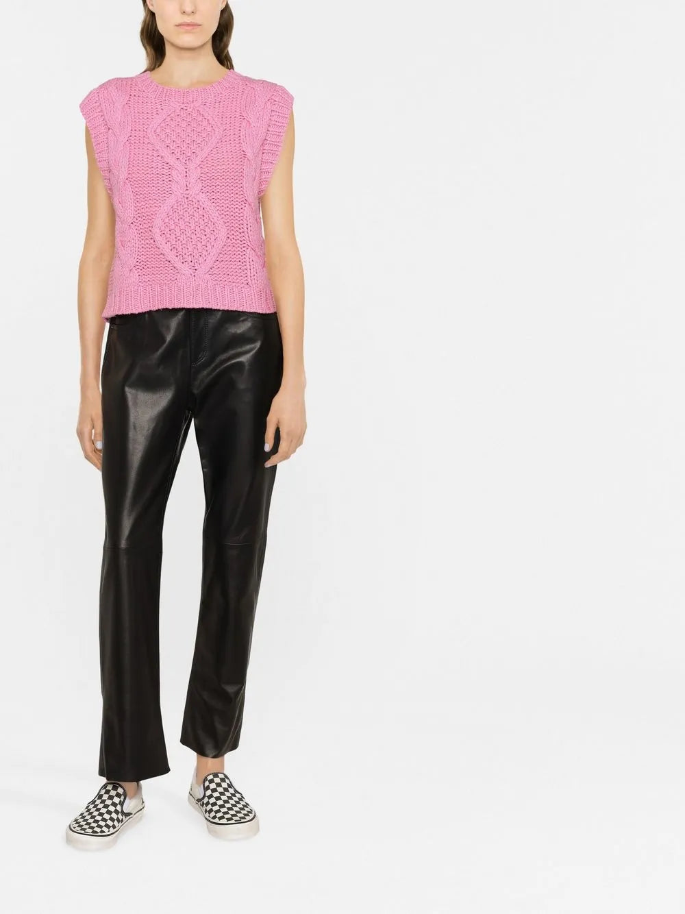 Straight-Leg Leather Trousers