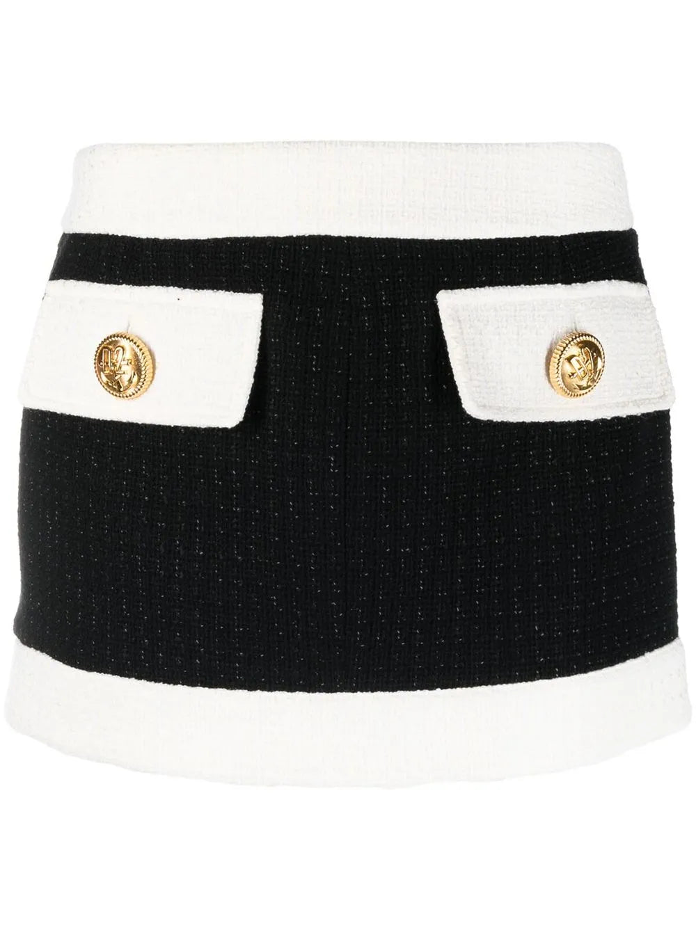 Two-Tone Tweed Miniskirt