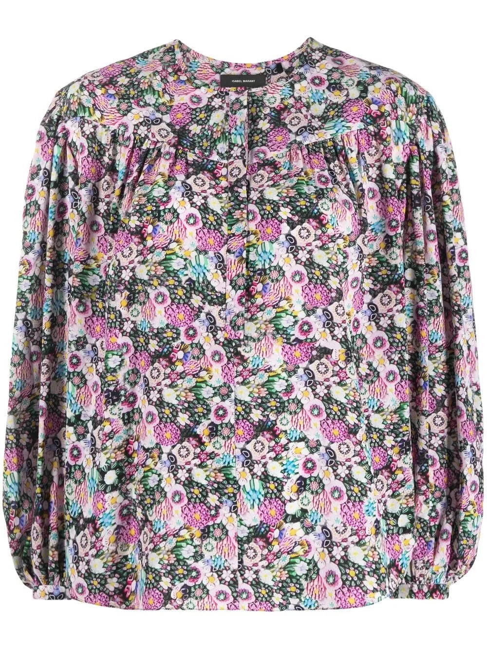 Floral-Print Long-Sleeve Blouse