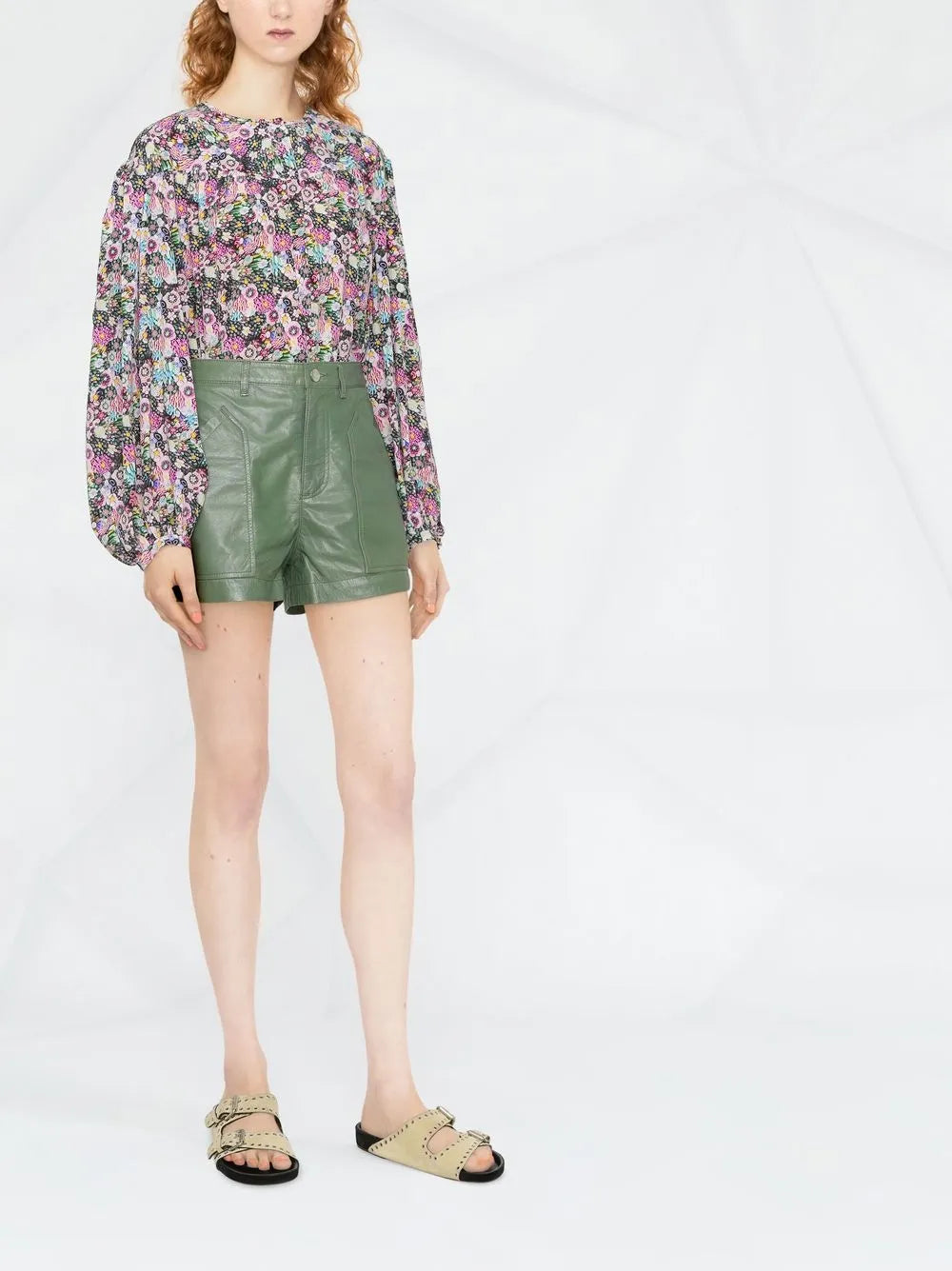 Floral-Print Long-Sleeve Blouse