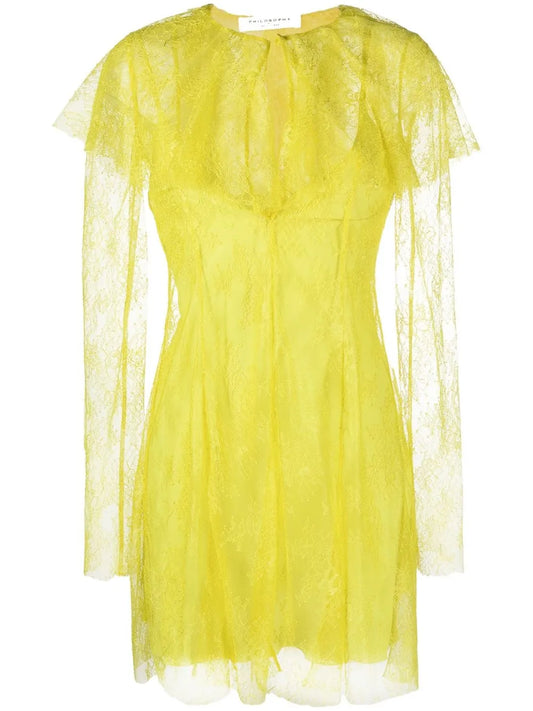 Semi-Sheer Lace Mini Dress