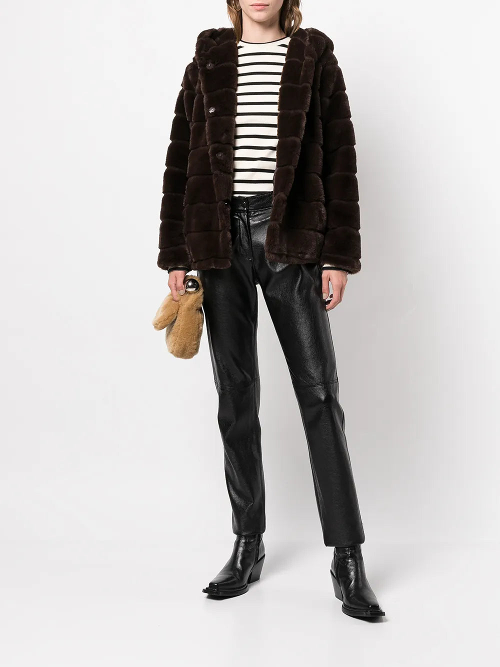Hooded Faux-Fur Coat