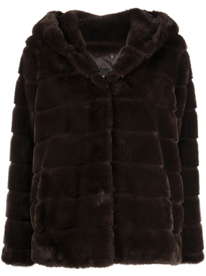 Hooded Faux-Fur Coat