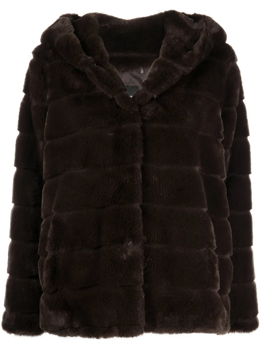 Hooded Faux-Fur Coat
