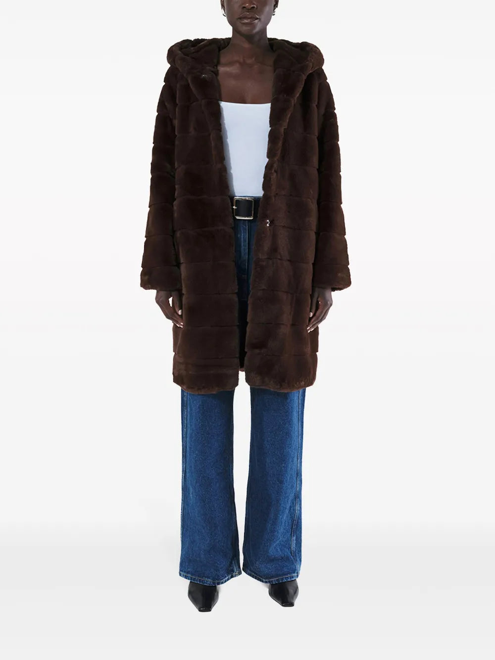 Faux-Fur Hooded Coat