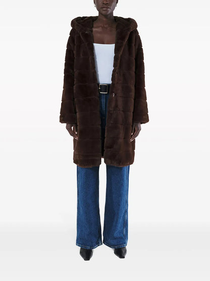 Faux-Fur Hooded Coat