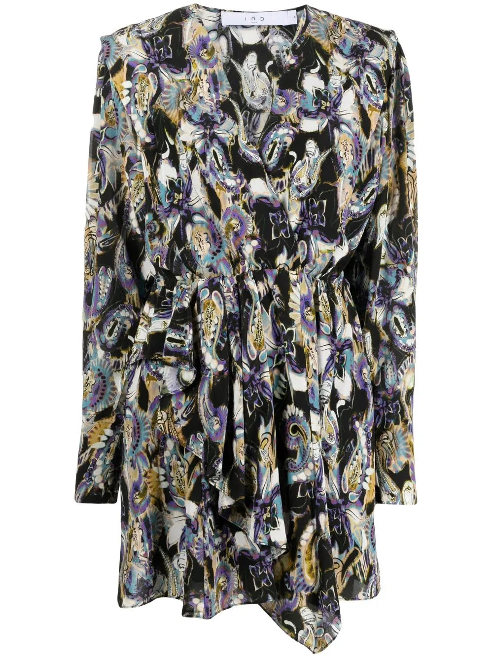 Graphic-Print Long-Sleeve Dress
