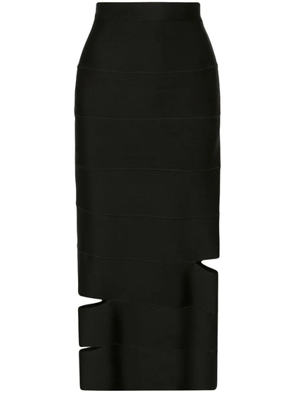 Cut-Out Panelled Pencil Skirt