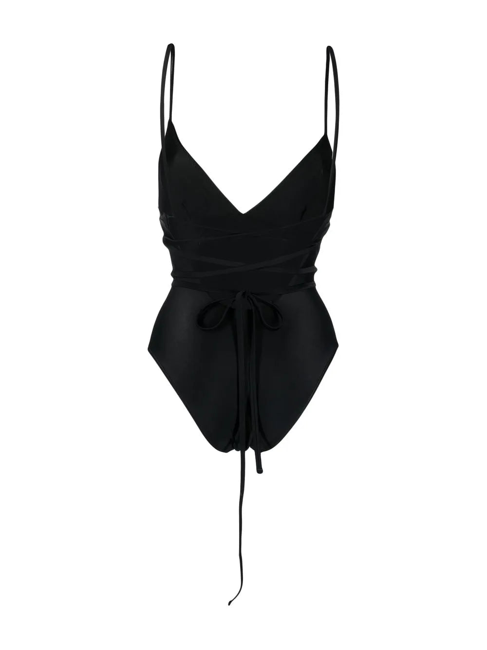 Tie-Fastening V-Neck One-Piece