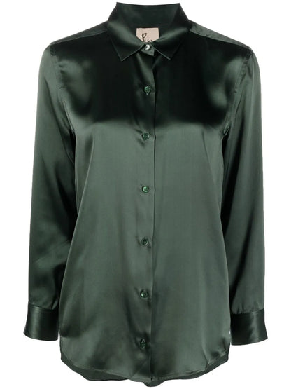 Long-Sleeve Silk Shirt