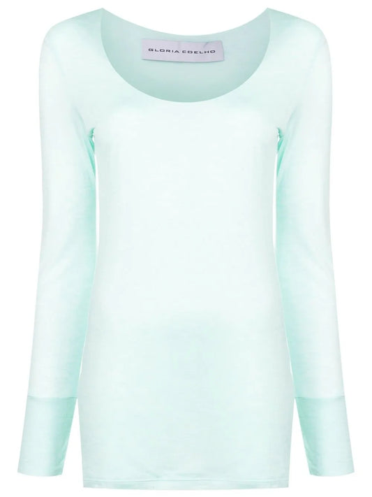 Scoop-Neck Long-Sleeve Top