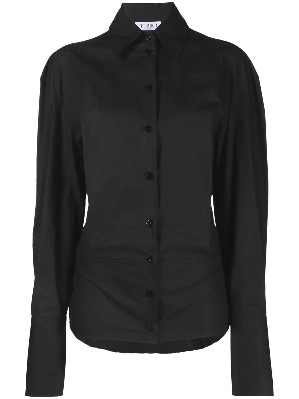 Drawstring-Detail Long-Sleeve Cotton Shirt