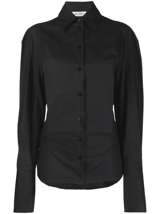 Drawstring-Detail Long-Sleeve Cotton Shirt