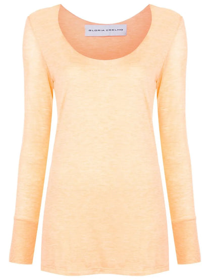 Scoop-Neck Long-Sleeve Top