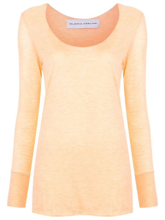 Scoop-Neck Long-Sleeve Top