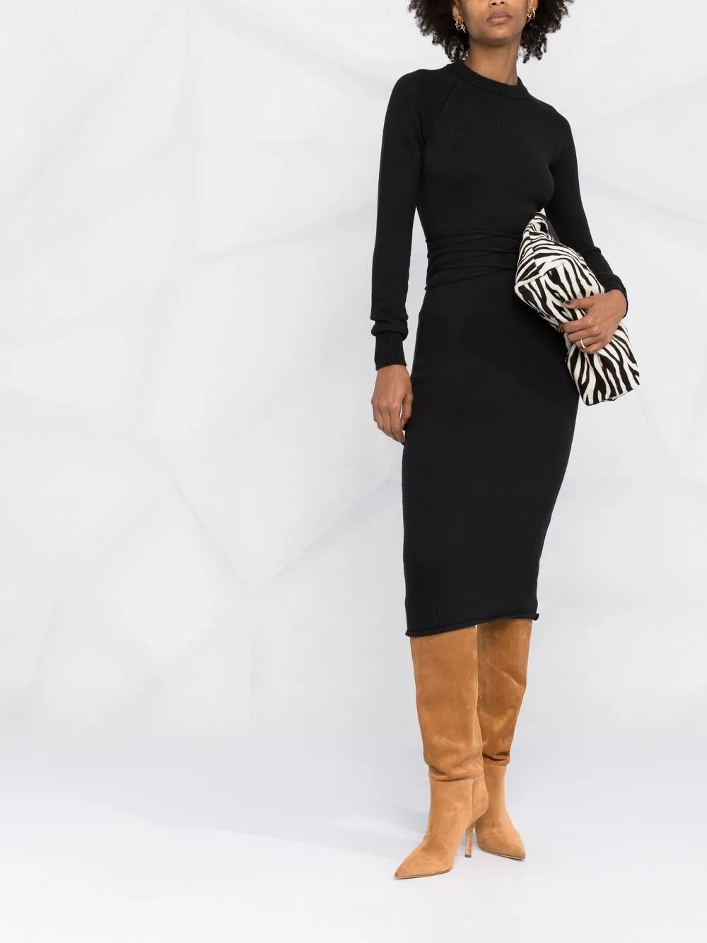 Open-Back Knitted Midi Dress
