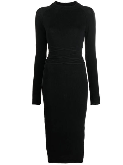 Open-Back Knitted Midi Dress