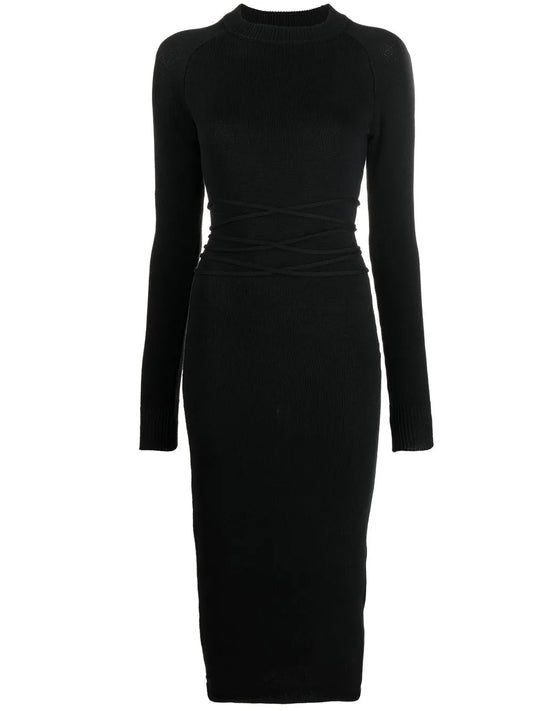 Open-Back Knitted Midi Dress