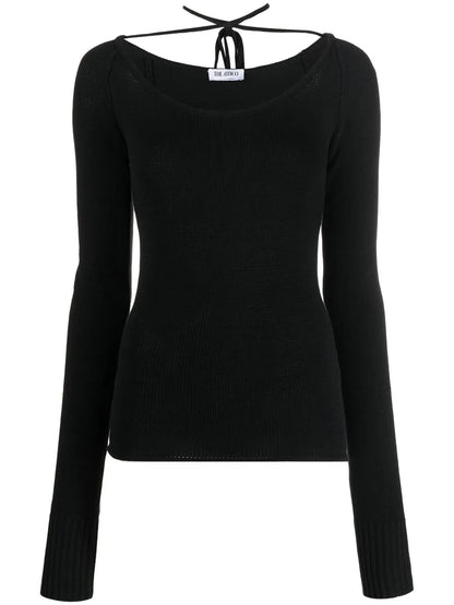 Strap-Detail Knitted Top