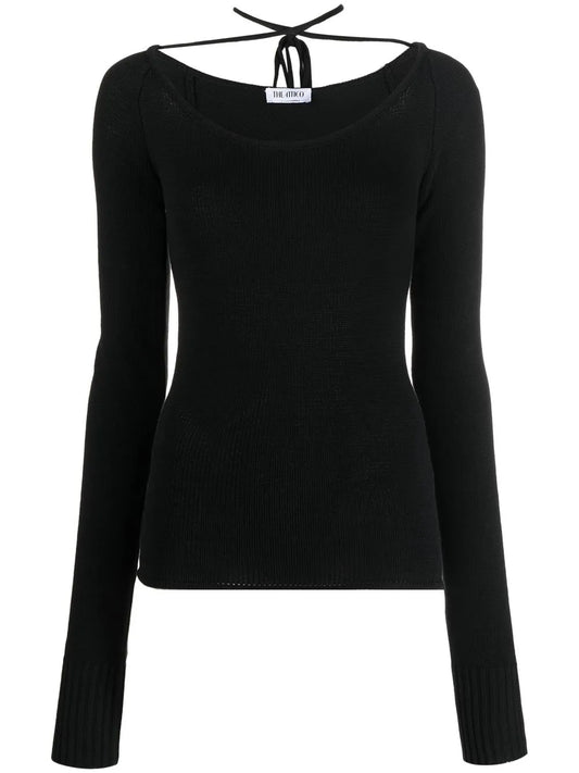 Strap-Detail Knitted Top