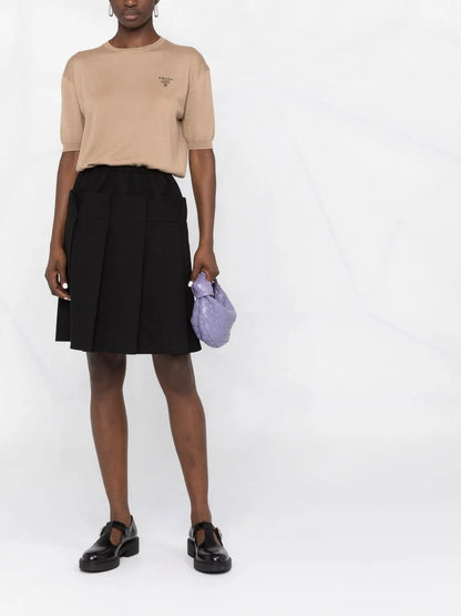 Embroidered-Logo Knit Top