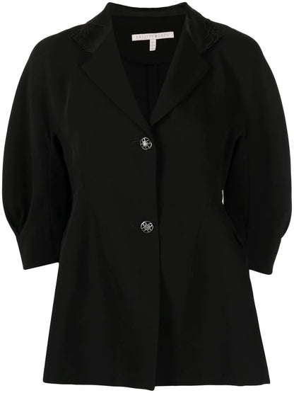 Spread-Collar Single-Breasted Jacket