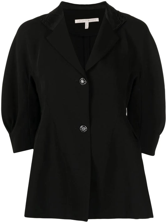 Spread-Collar Single-Breasted Jacket