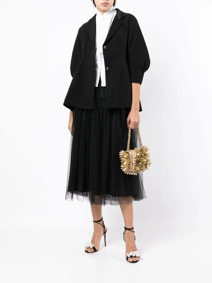 Spread-Collar Single-Breasted Jacket