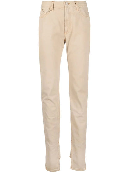 Slit-Hem Straight-Leg Jeans