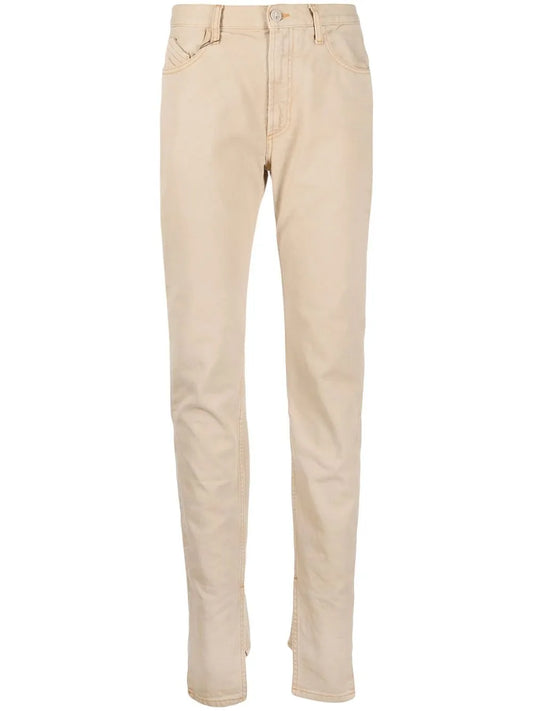Slit-Hem Straight-Leg Jeans