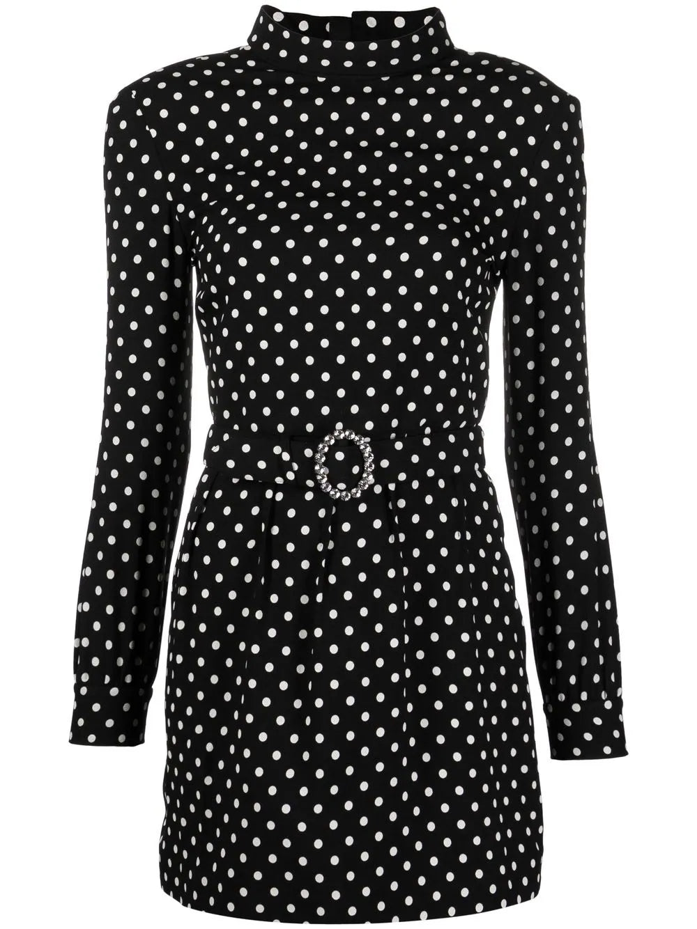 Belted Polka-Dot Minidress