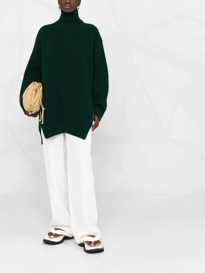 Roll-Neck Ribbed-Knit Jumper