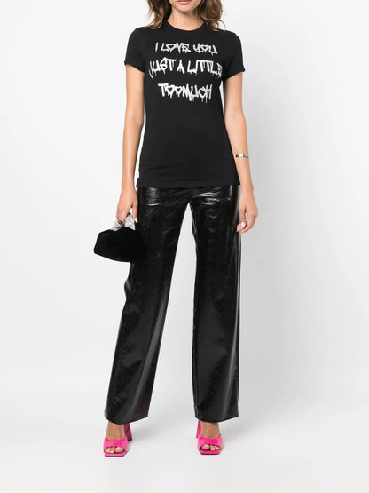 Slogan Crew-Neck T-Shirt