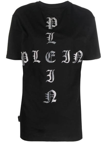 Gothic Plein Crystal-Embellished T-Shirt