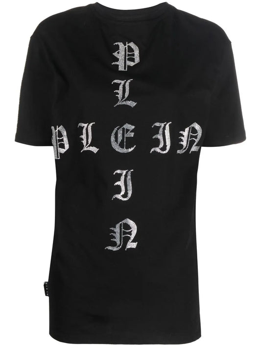 Gothic Plein Crystal-Embellished T-Shirt