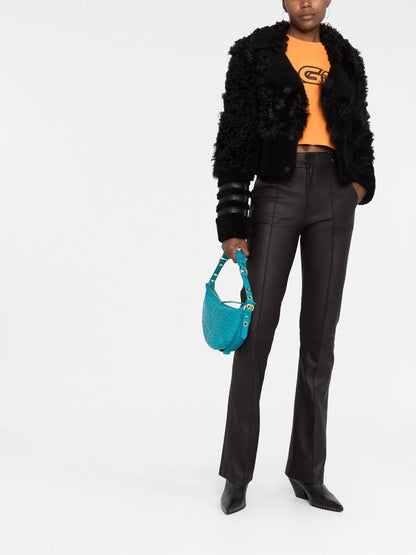Gothic Plein Fitted Shearling Jacket