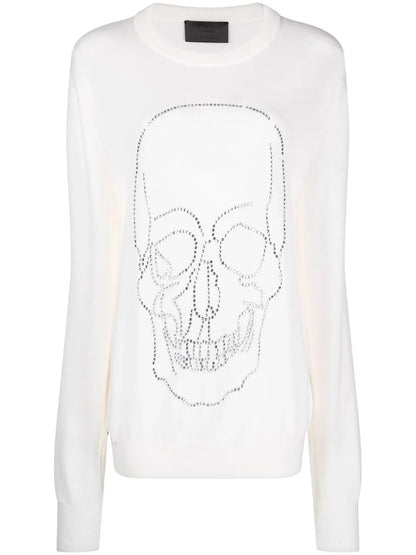 Studded-Skull Cashmere Pullover