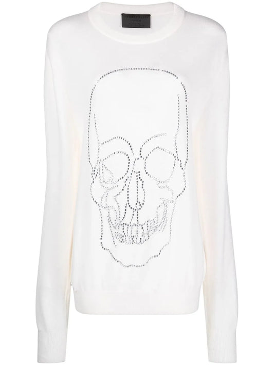 Studded-Skull Cashmere Pullover