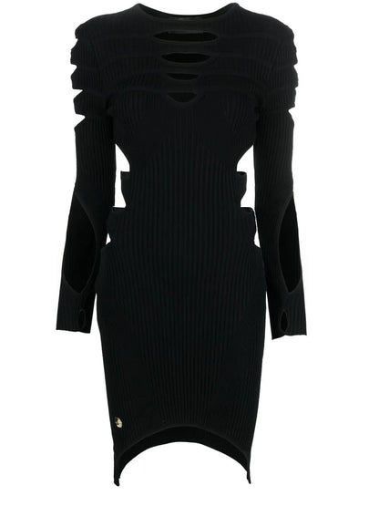 Cut Out-Detail Knitted Mini Dress