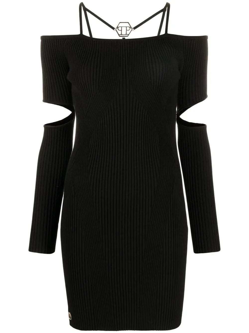 Cut-Out Ribbed Mini Dress