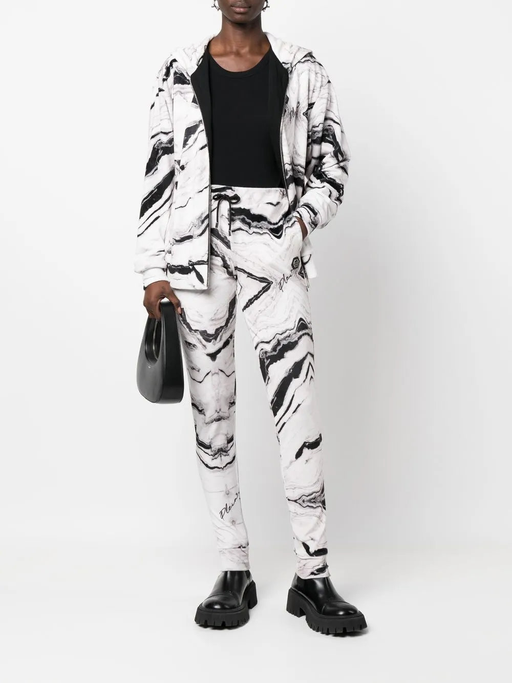 Marble Print Cotton Tracksuit Set