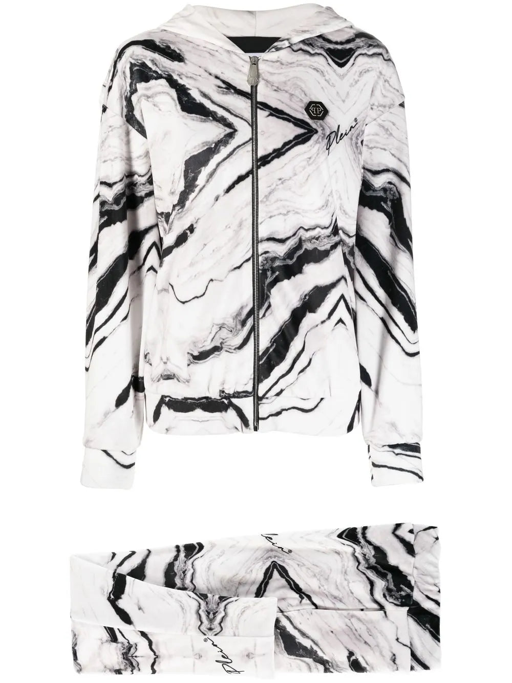 Marble Print Cotton Tracksuit Set