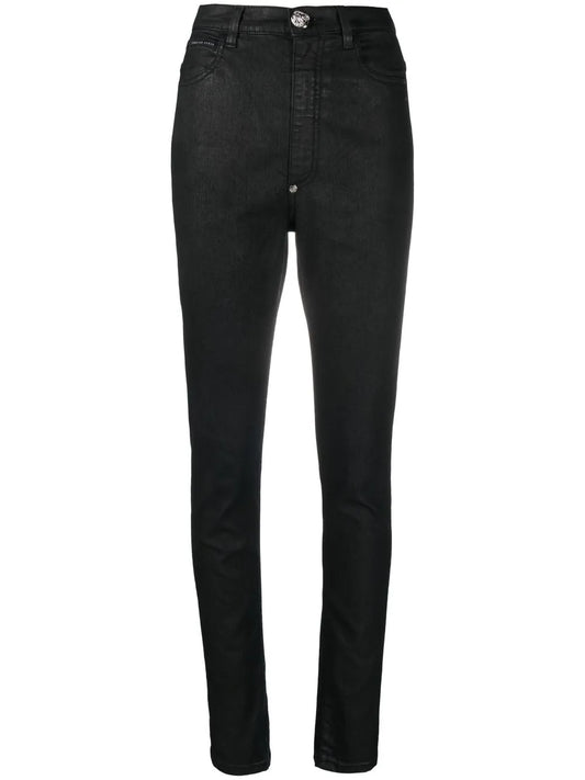 High-Waisted Denim Leggings