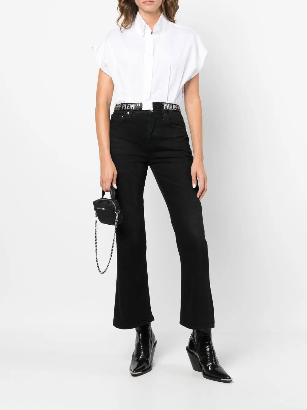 Logo-Embellished Cropped Shirt