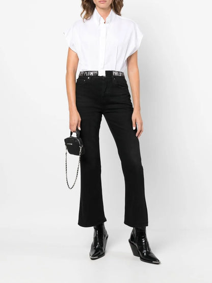 Logo-Embellished Cropped Shirt