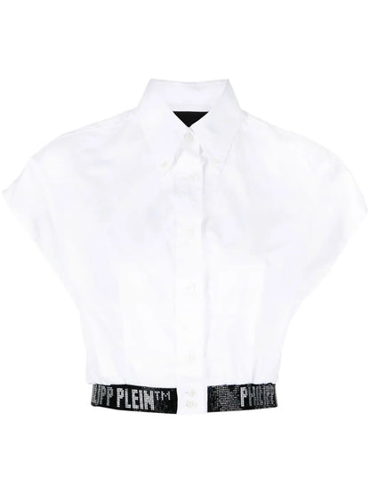 Logo-Embellished Cropped Shirt