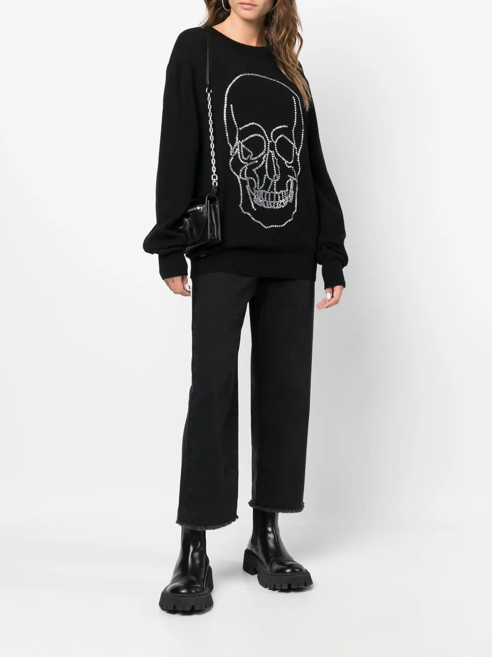 Studded-Skull Cashmere Pullover
