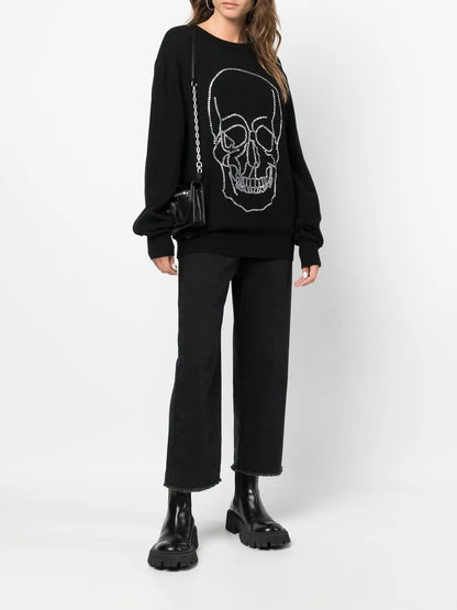 Studded-Skull Cashmere Pullover