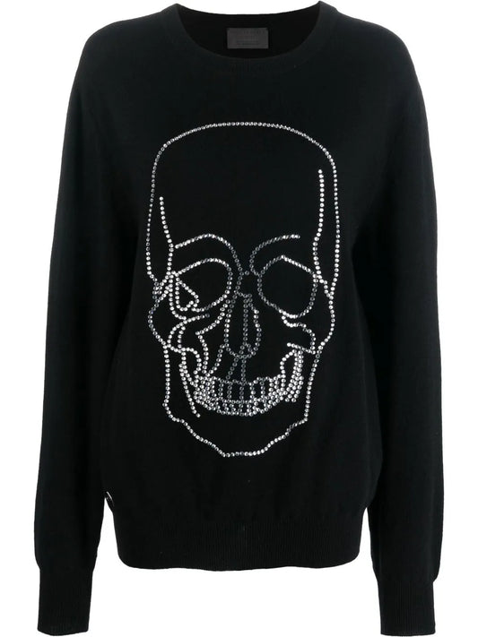 Studded-Skull Cashmere Pullover